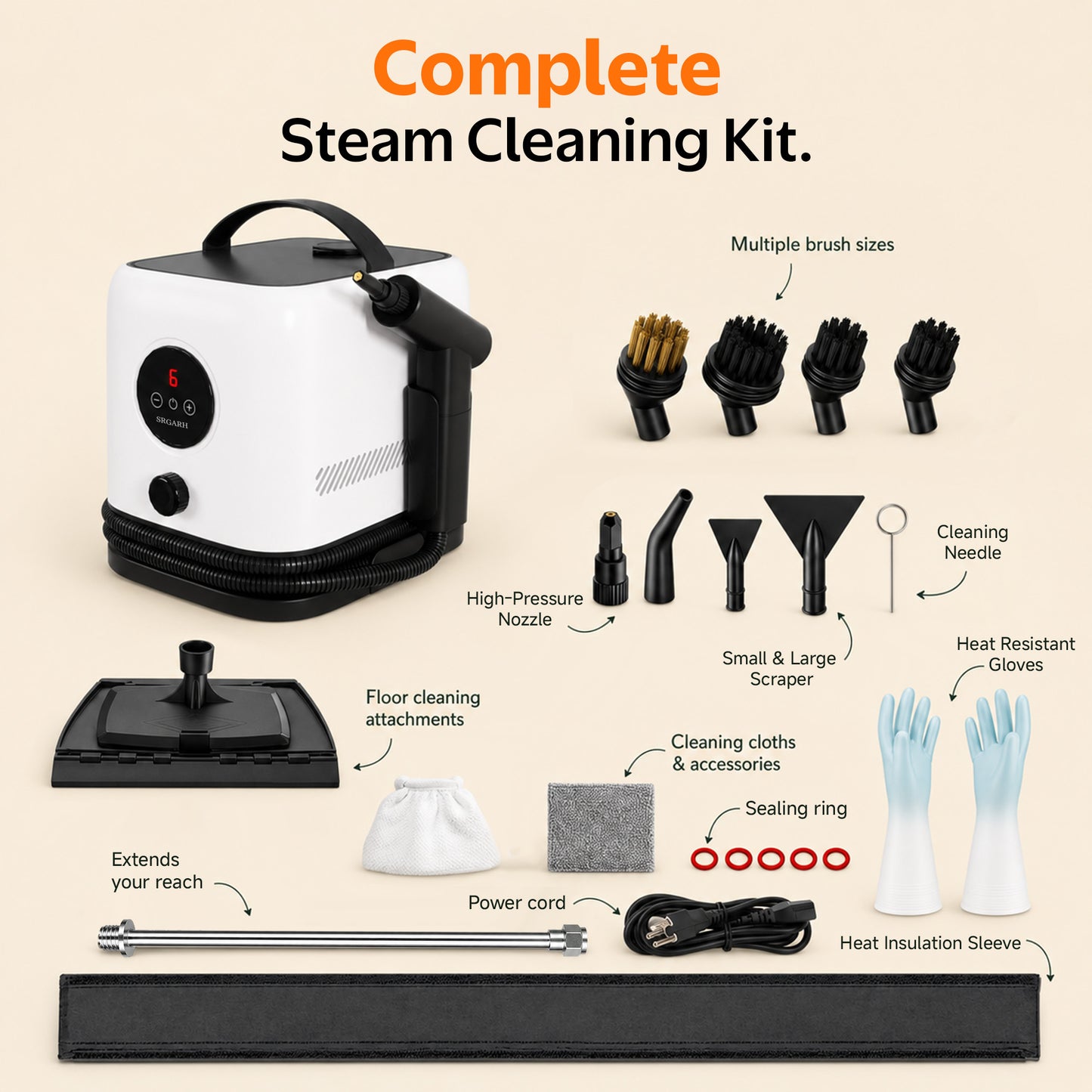 SRGARH® Version 3.0 Handheld Steam Cleaner