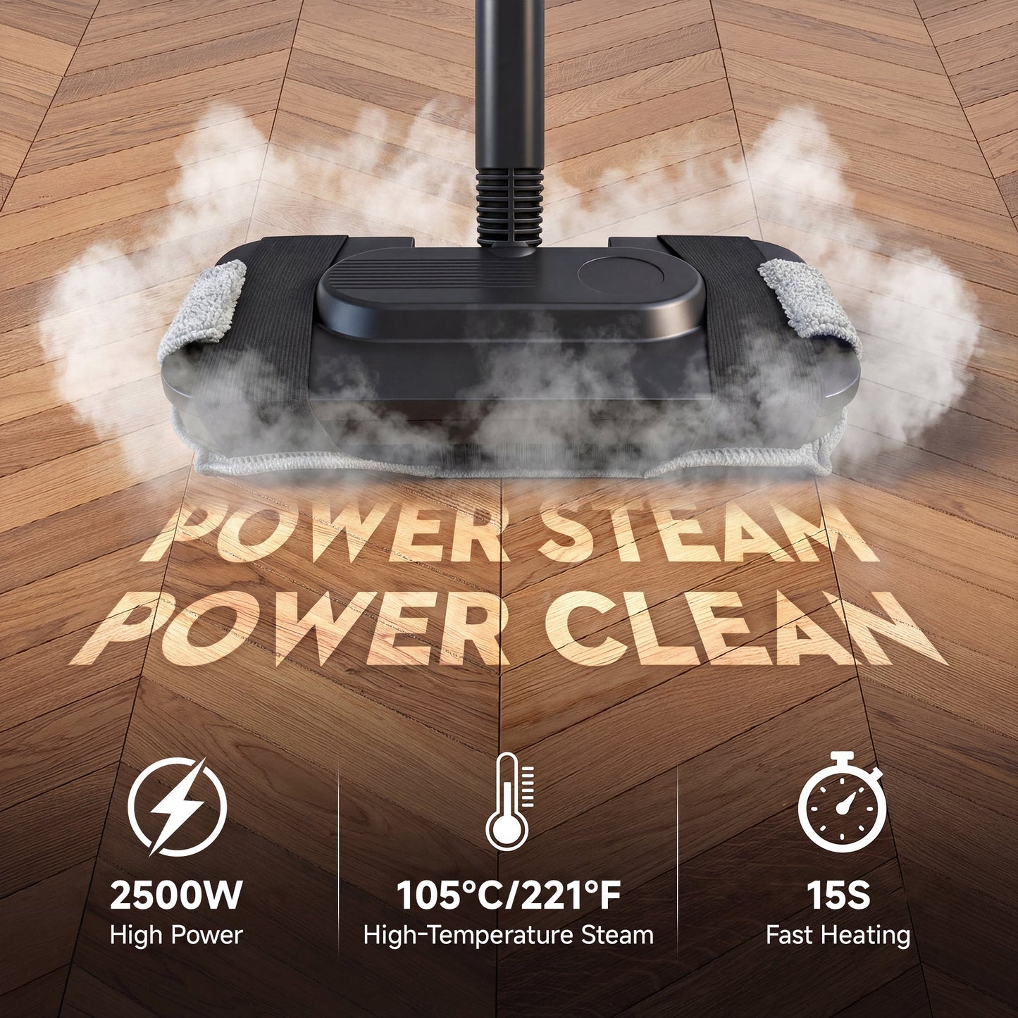 3-Level Adjustable Handle Steam Cleaner