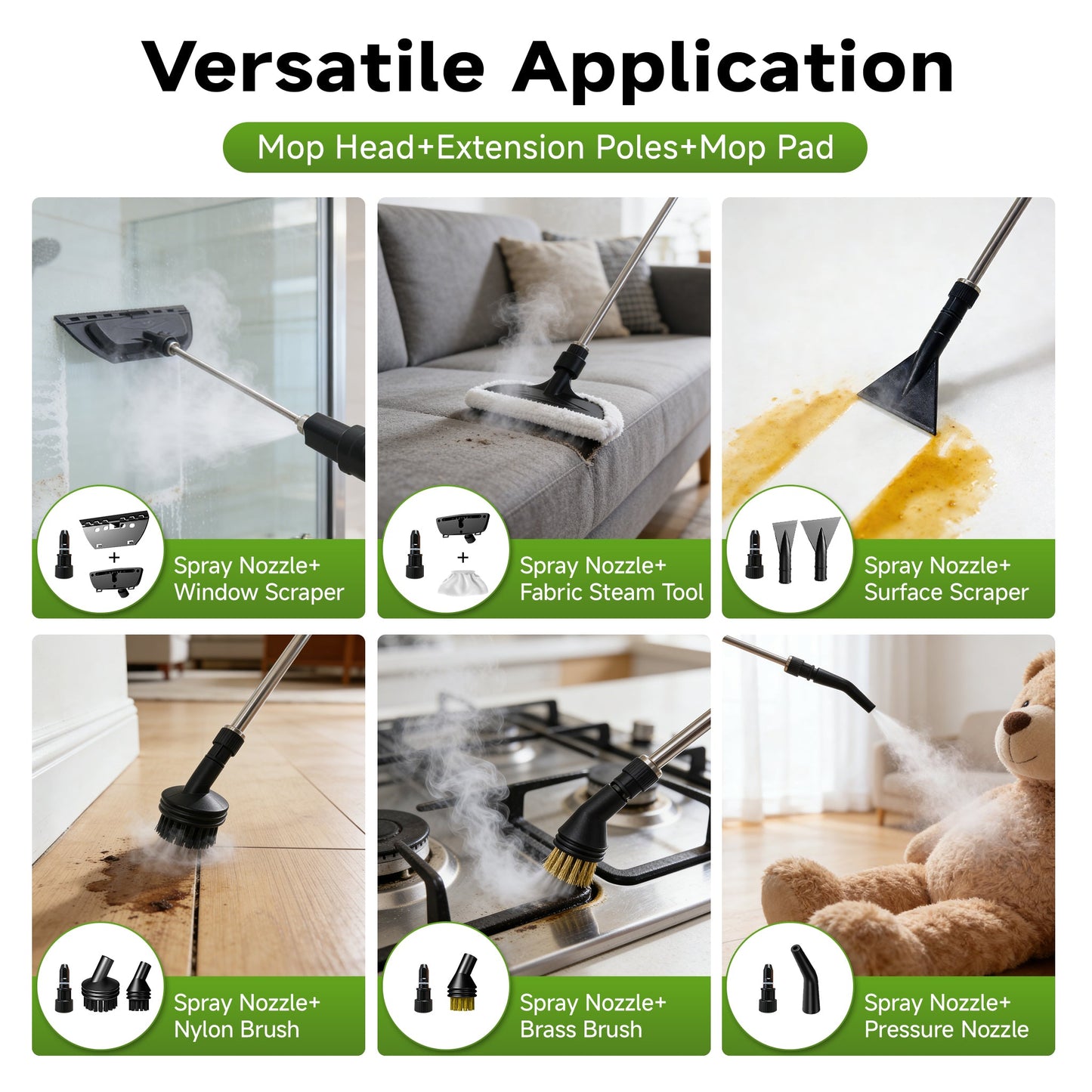 3-Level Adjustable Handle Steam Cleaner