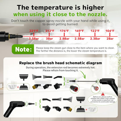 SRGARH Pressurized Handheld Steam Cleaner