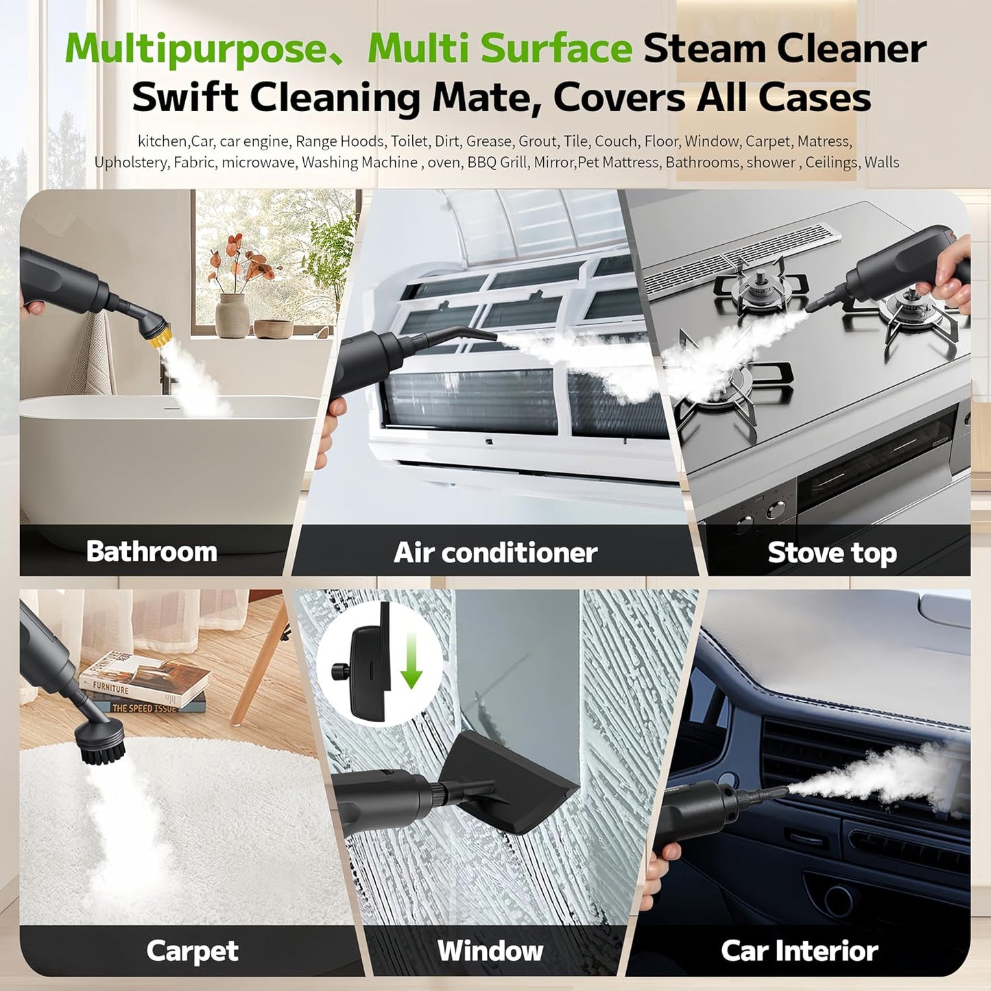 SRGARH Pressurized Handheld Steam Cleaner